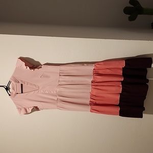 Multi tiered pink maxi Size Medium